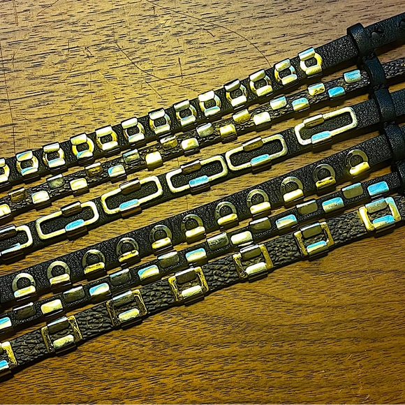 Authentic Vuitton Rare 6 Strap Monogram Silver Hardware Runway Cuff Bracelet - Picture 4 of 9